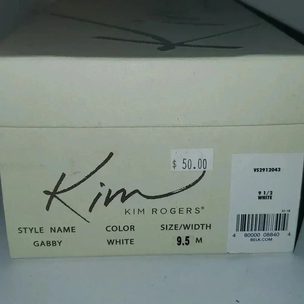 Kim Rogers Gabby White Stripe Flats Size 9.5